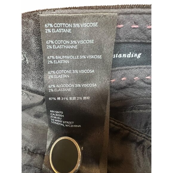 Anthropologie Black The Essential Slim Velvet Straight Pants US 0 UK 4 EU 32 - Picture 10 of 16